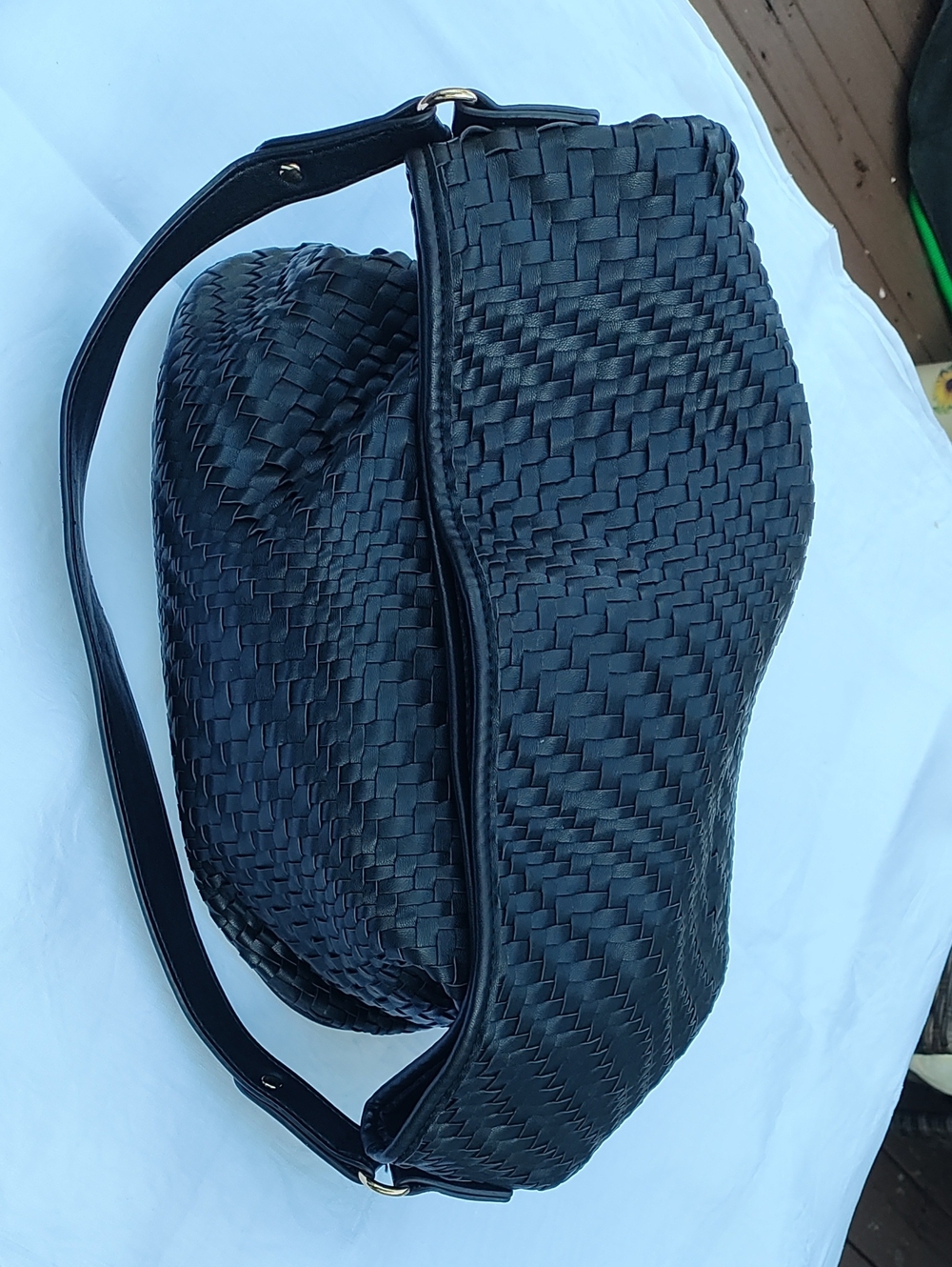 Deux Lux Black Woven Satchel